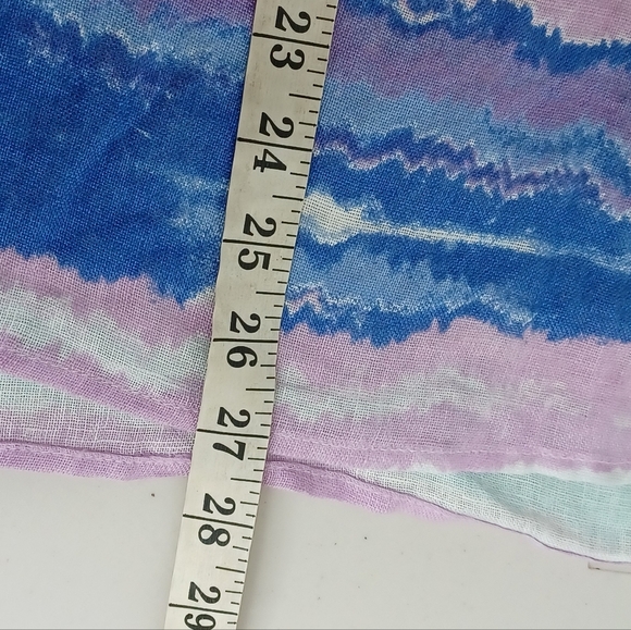 Chico's Mineral Wash Watercolor 100% Linen Kaftan Sz S/M Beachy Tunic Top - Picture 9 of 12